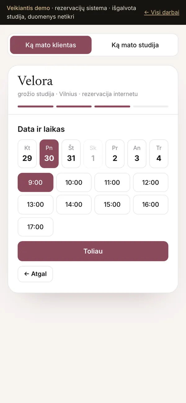 Rezervacijų sistema su priminimais – telefone