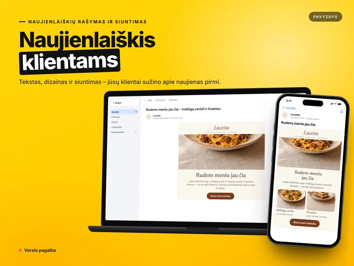 Naujienlaiškis telefone ir kompiuteryje