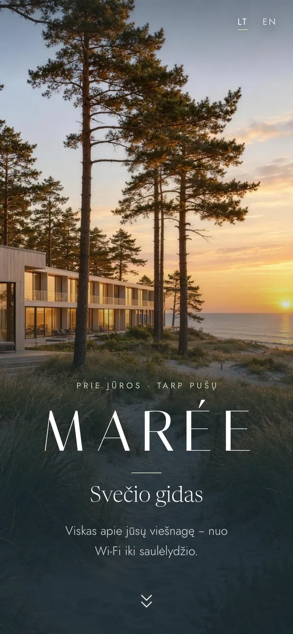 Marée ir Vesper – svečių gidai – ekranas telefone